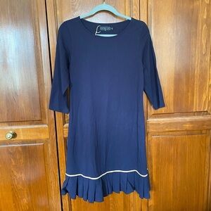 Duffield Lane Navy Blue Dress with Ruffle Hem Size Small